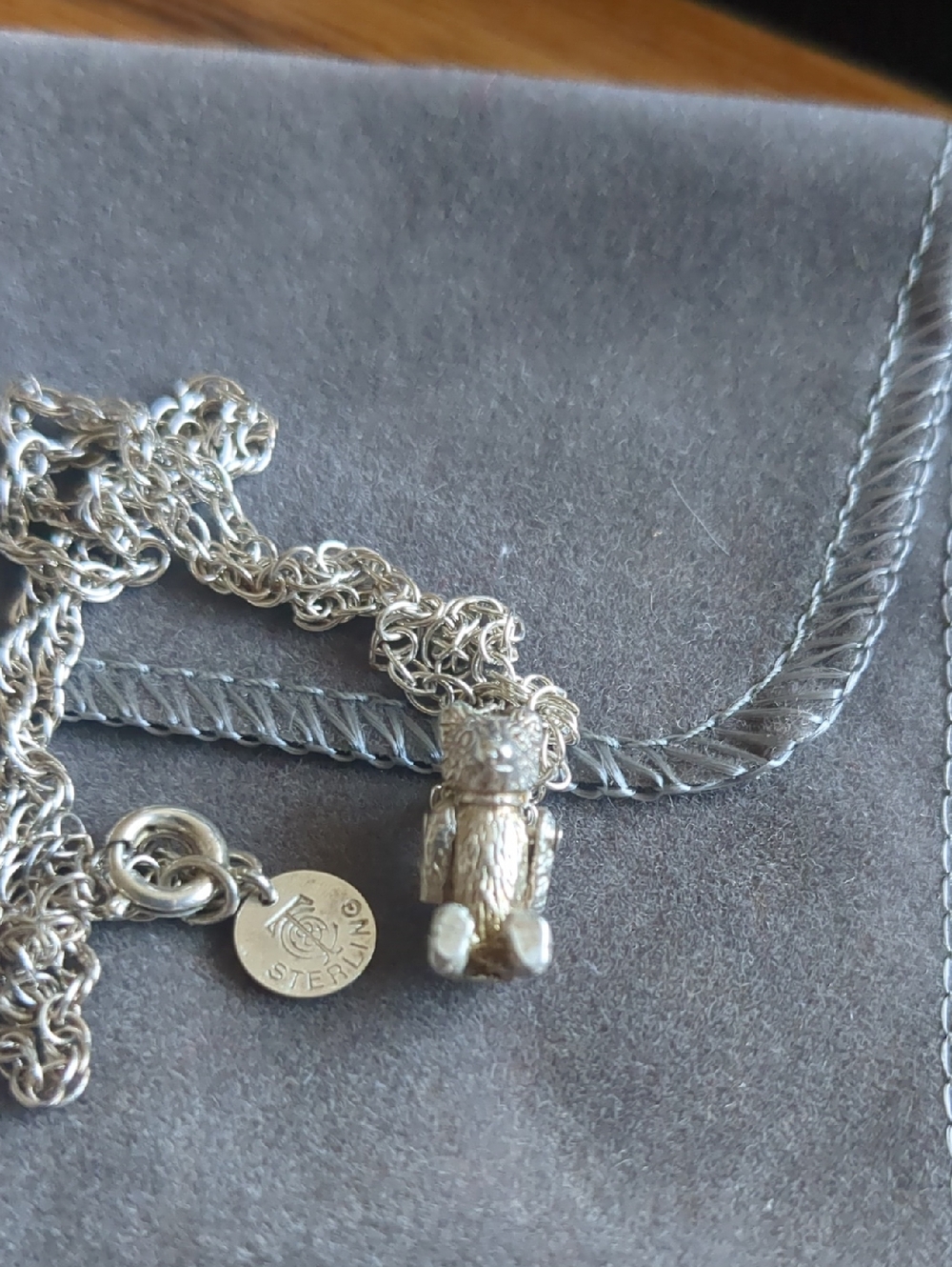 Tiffany & Co., for Avon Sterling Teddy Bear Necklace
